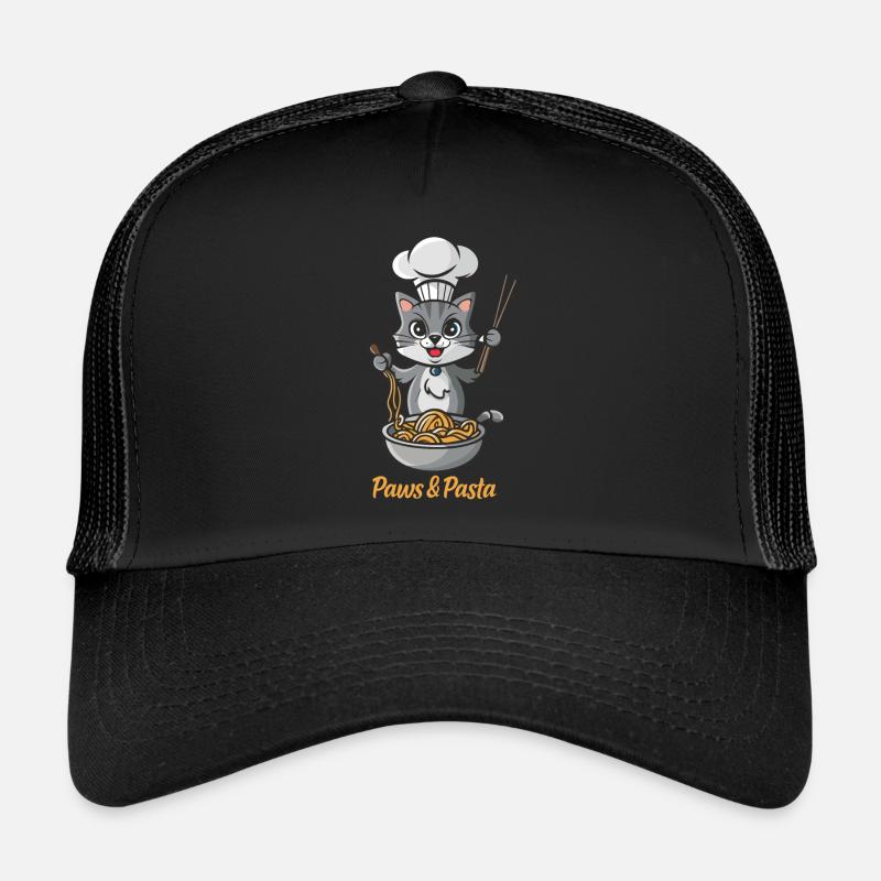 Paws and Pasta Lustige Katzen Tier Sprüche Trucker Cap