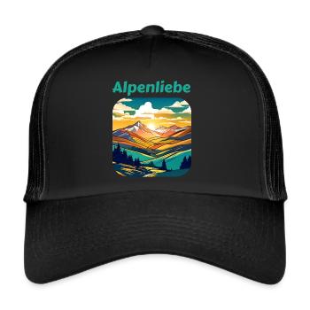 Alpenliebe I - Trucker Cap - Schwarz/Schwarz - Vorne