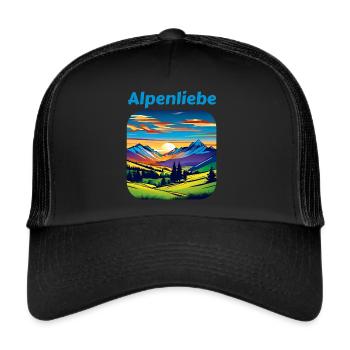 Alpenliebe II - Trucker Cap - Schwarz/Schwarz - Vorne