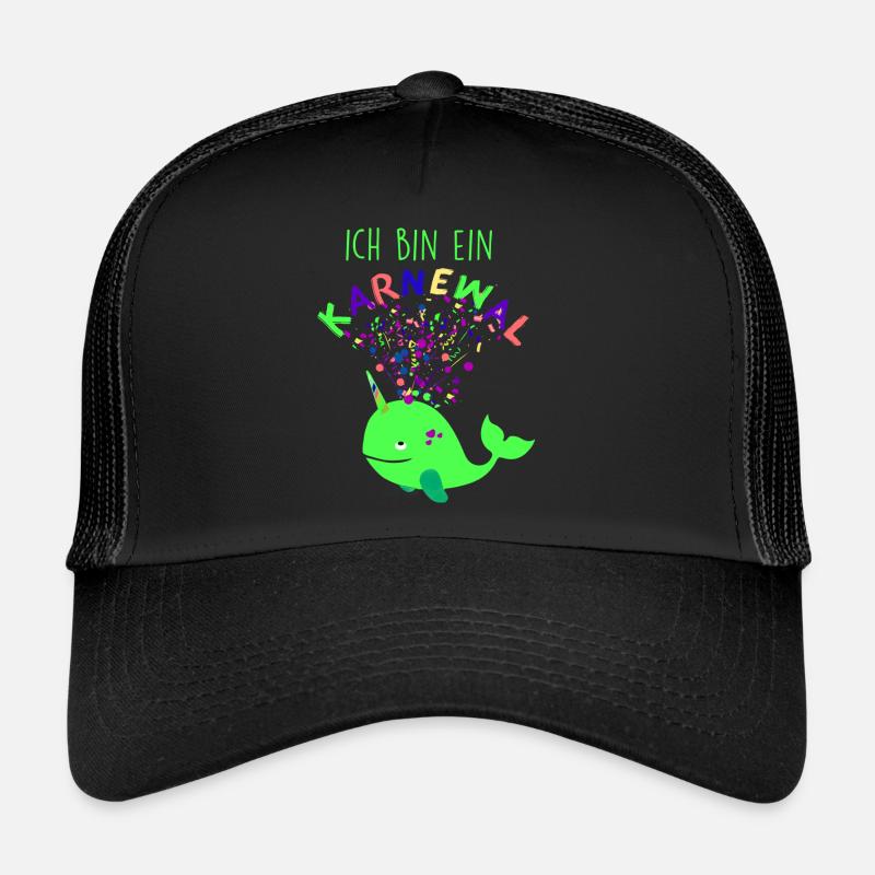 Carnaval, Baleine, Confettis, Carnaval, Baleine, Vert Casquette trucker 