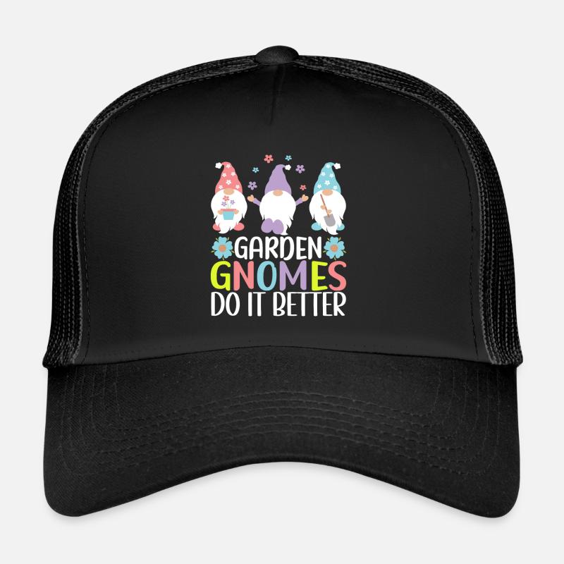 Gartenzwerge Gartenarbeit - Trucker Cap - Schwarz/Schwarz