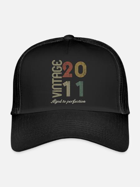 Cadeau d’anniversaire 13 ans - 2011 - Casquette trucker  - noir/noir - Devant