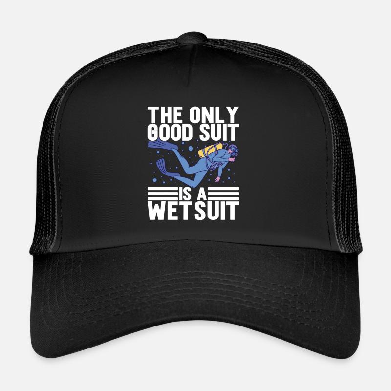 Taucher Tauchen - Trucker Cap - Schwarz/Schwarz