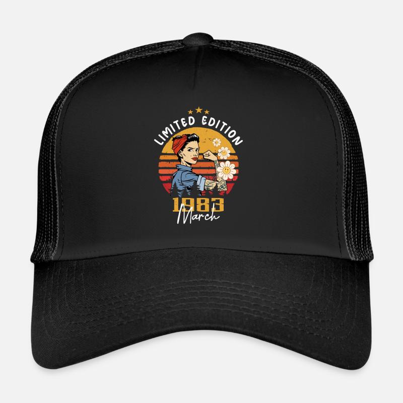 Femmes nées en mars 1983 Anniversaire 1983 Casquette trucker 