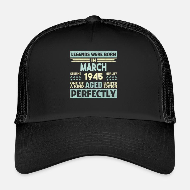 79th Birthday March Vintage 1945 Gift Idea Trucker Cap