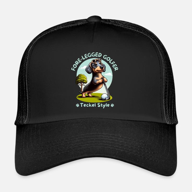 Dackelliebhaber Geschenkidee. Dackel Golfer Trucker Cap