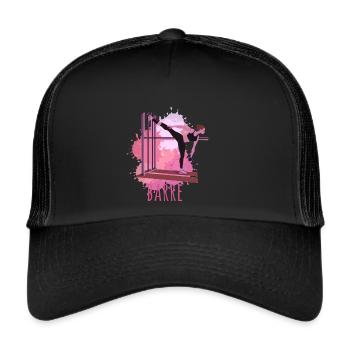 Barre, gymnastik,Sport, Illustration - Trucker Cap - Schwarz/Schwarz - Vorne