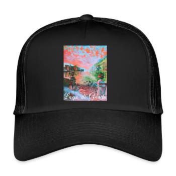 Lago di garda,Lake Garda,lake,landscape - Trucker Cap - black/black - Front