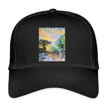 Lago di garda,Lake Garda,lake,landscape - Trucker Cap - black/black - Front