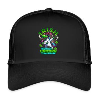 Magical Irish Unicorn - St. Patrick's Festive Wear - Trucker Cap - black/black - Front