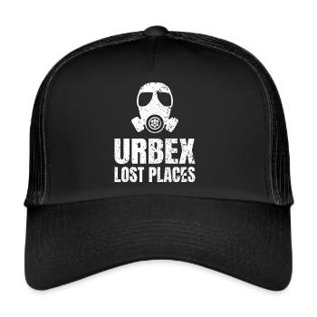 URBEX Lost Places white scratched - Trucker Cap - black/black - Front
