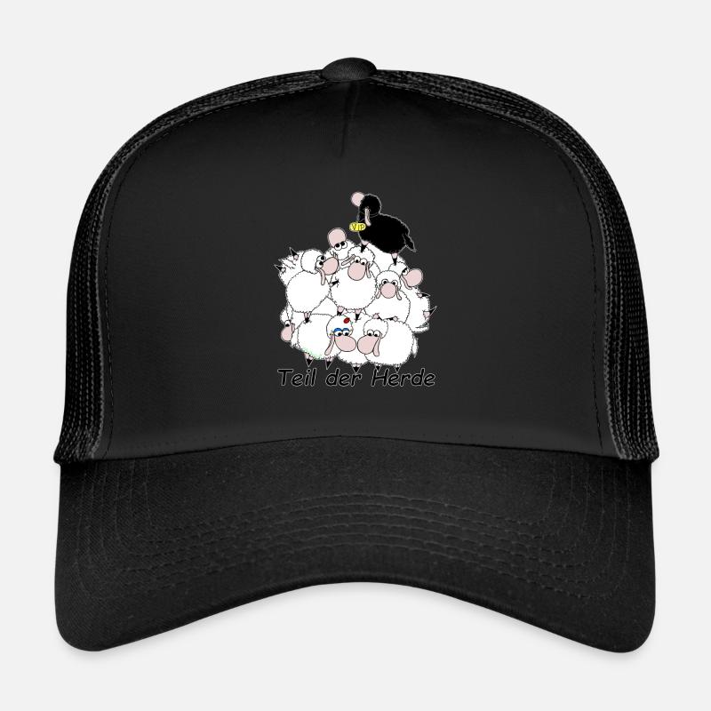 Teil der Herde mit Schriftzug Wolly Sheepling Game - Trucker Cap - Schwarz/Schwarz