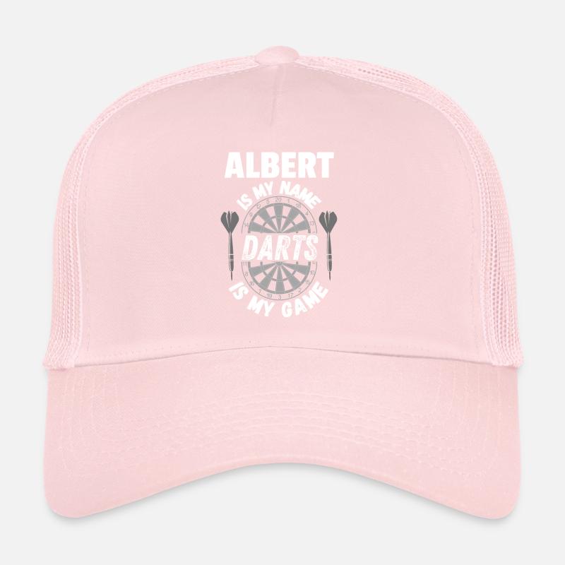 Personalised dart design for darts player Albert Trucker Cap