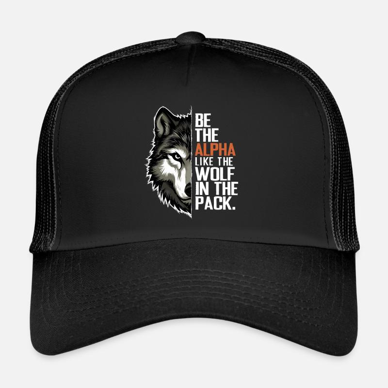 Wolf Wölfe Lustiger Sprüche Wolfsrudel Tiere - Trucker Cap - Schwarz/Schwarz