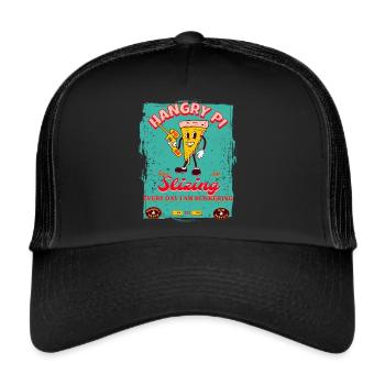 Hangry Kawaii Pi Slizing seit 1981 - Trucker Cap - Schwarz/Schwarz - Vorne