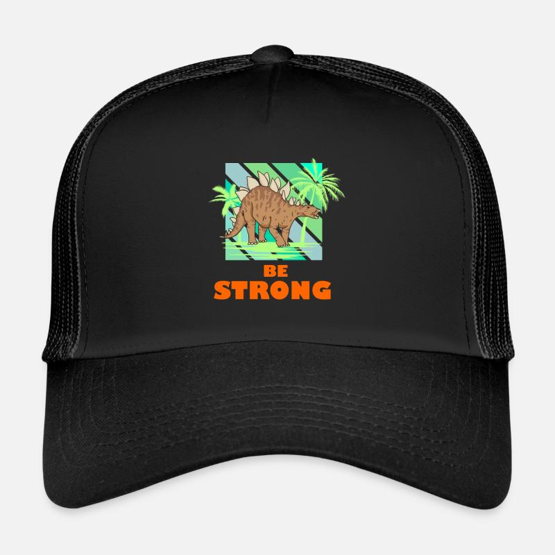 Be Strong Dino Stegosaurus Guys Cool Dinosaur Trucker Cap