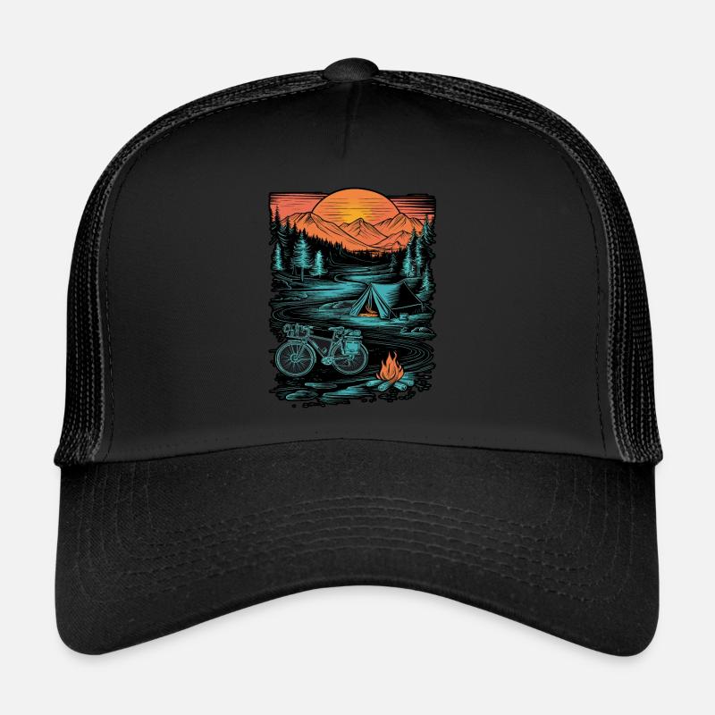 Vélo Camping Camping Montagne Nature Excursion Casquette trucker