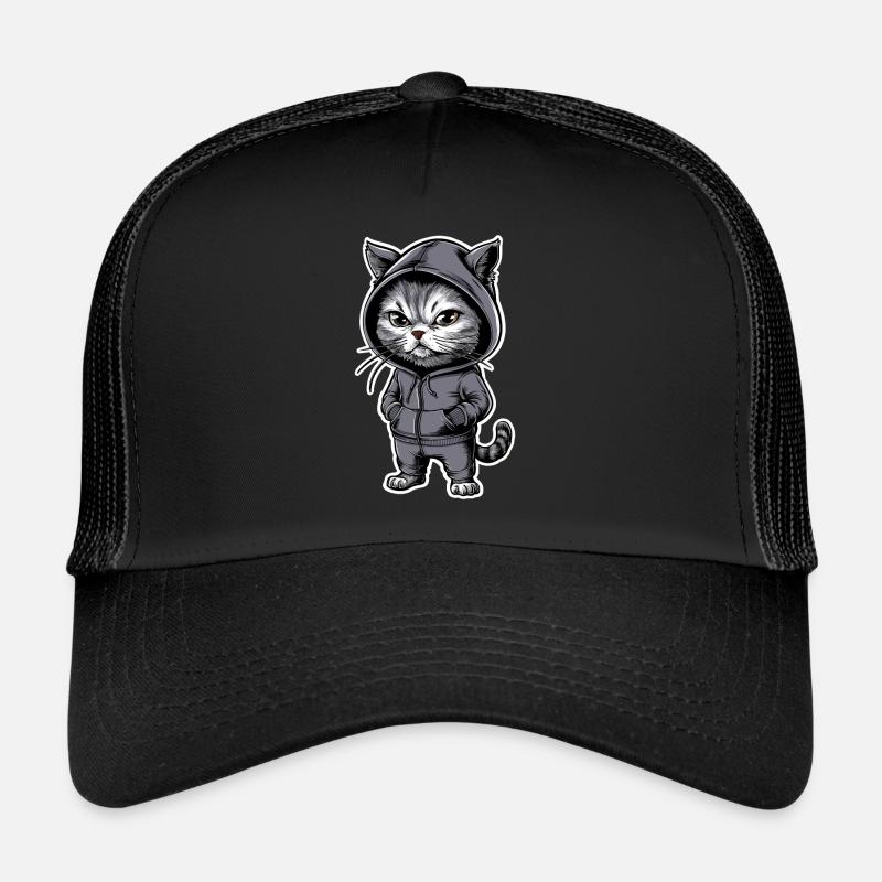 Chat en colère Chat Chat - Casquette trucker  - noir/noir