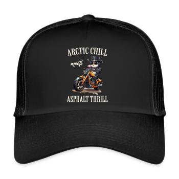 Motorrad, Bike, Biker - Trucker Cap - Schwarz/Schwarz - Vorne