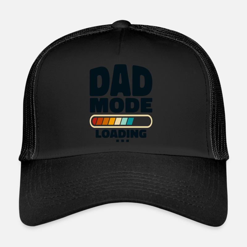 Lustiger Dad-Modus Loading Zitat Bester Vater aller Zeiten - Trucker Cap - Schwarz/Schwarz
