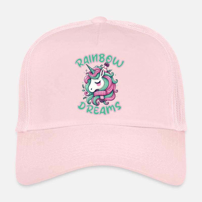 RAINBOW DREAMS, A SLEEPING UNICORN DREAMS Trucker Cap