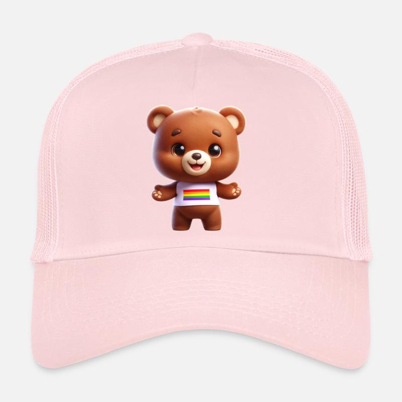 Teddy Tom mit Regenbogenshirt Trucker Cap
