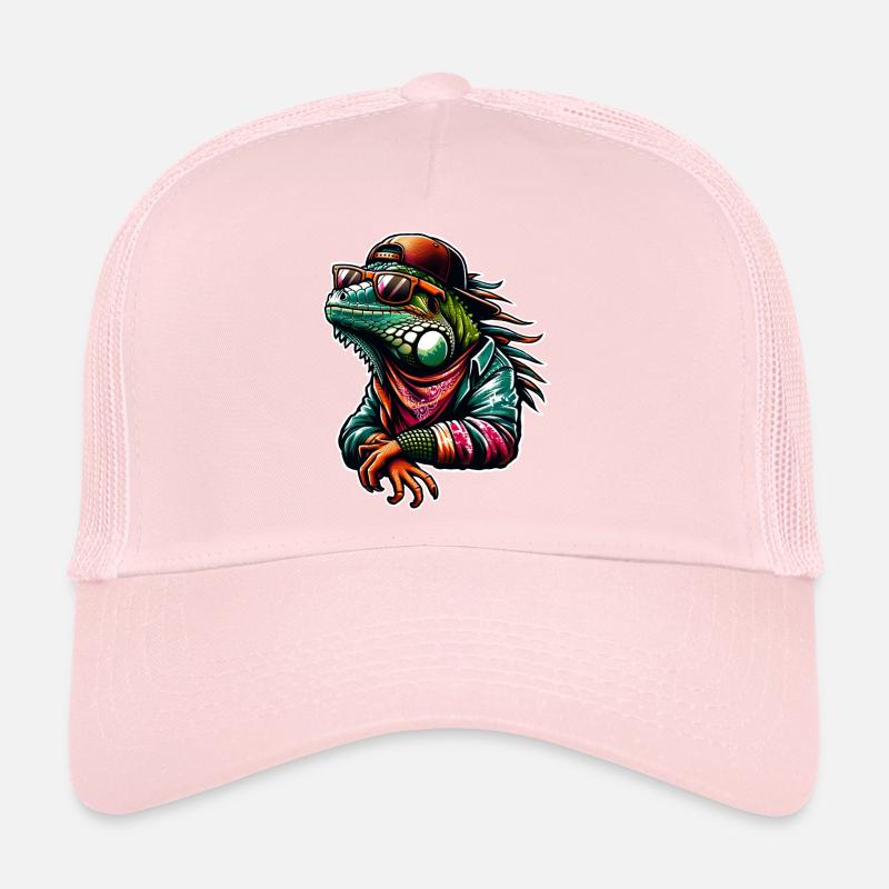 Cool iguana with sunglasses and cap Trucker Cap