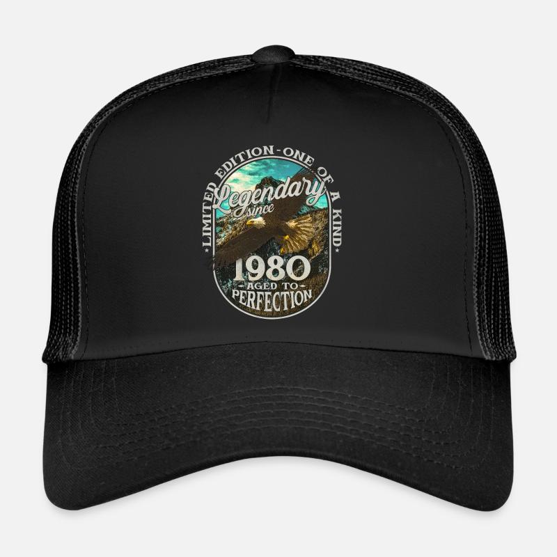 Legendär seit 1980 - Trucker Cap - Schwarz/Schwarz