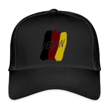 Vegan Veganerin - Trucker Cap - Schwarz/Schwarz - Vorne