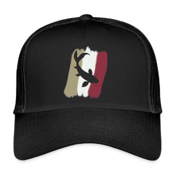 Koi Fisch Fischen - Trucker Cap - Schwarz/Schwarz - Vorne