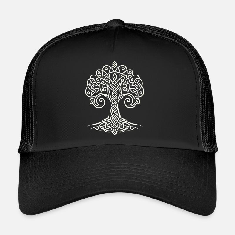 Yggdrasil Keltischer Baum - Trucker Cap - Schwarz/Schwarz