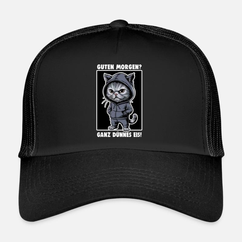 Chat agacé Drôle de chat Design Dire Casquette trucker 