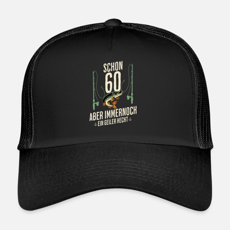 Schon 60 aber immernoch ein geiler Hecht - Trucker Cap - Schwarz/Schwarz