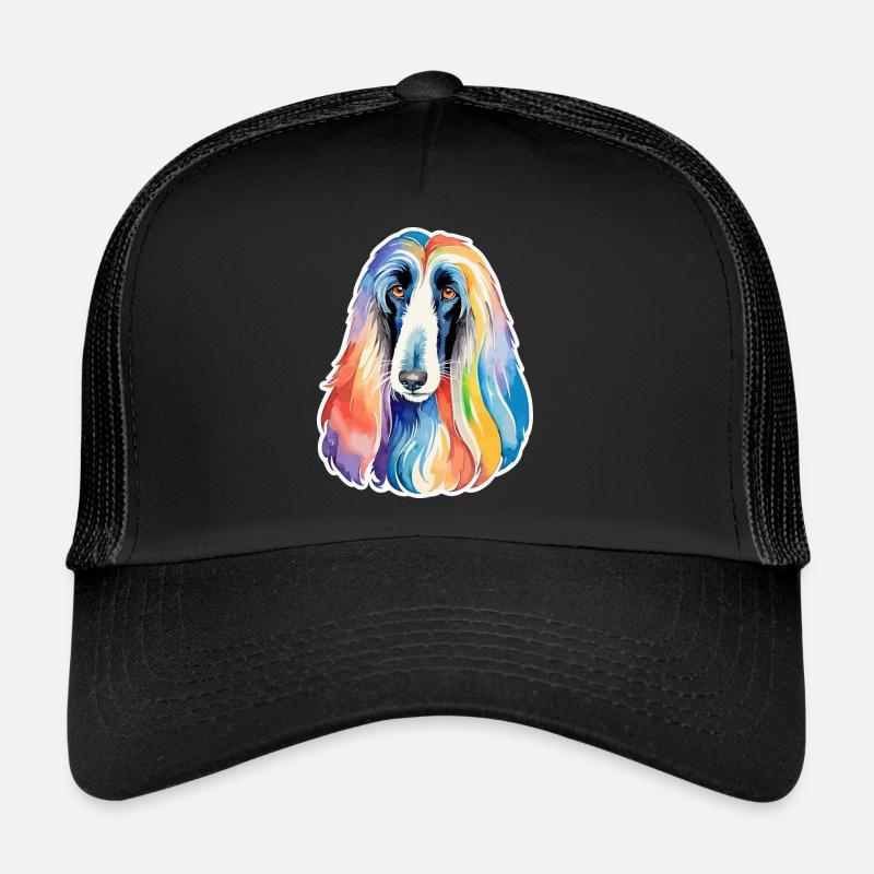 Afghanischer Windhund Wasserfarben Trucker Cap