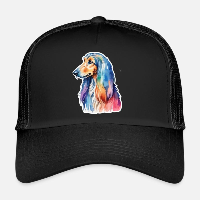 Afghanischer Windhund Wasserfarben Trucker Cap