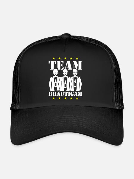 Marié Equipe Bachelor, Mariage - Casquette trucker  - noir/noir - Devant