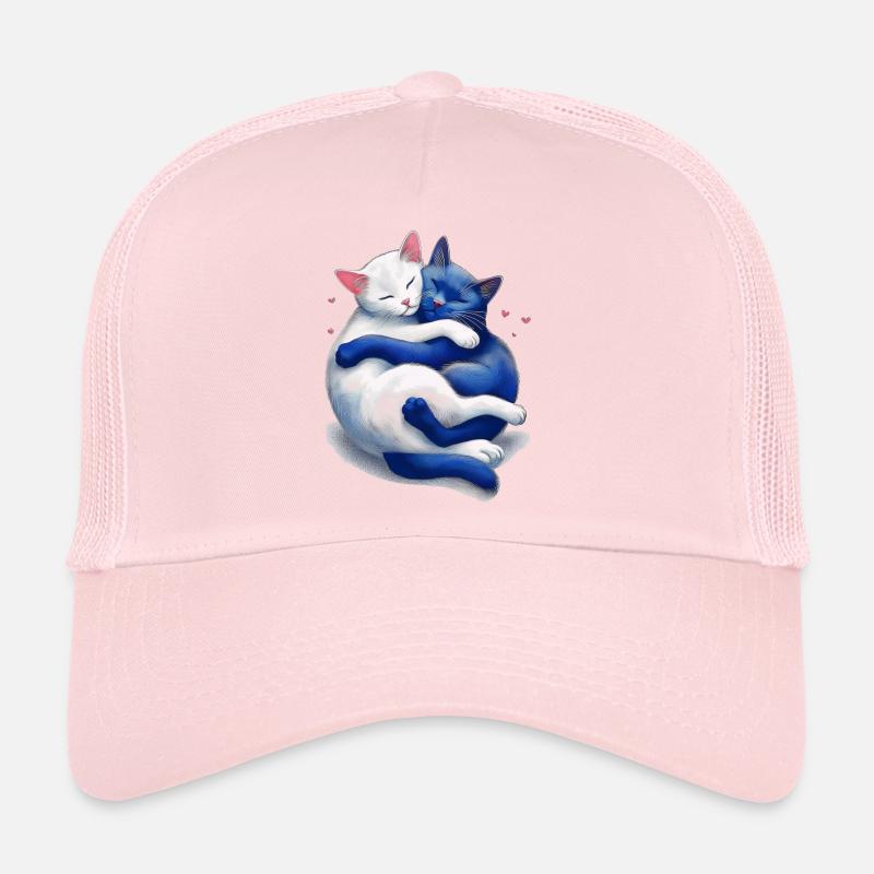 Cats cuddle with each other Trucker Cap