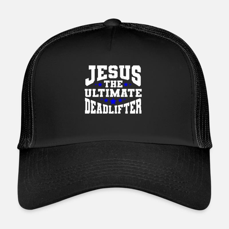 Jesus Ultimate Deadlifter Workout Christian Gym - Trucker Cap - Schwarz/Schwarz