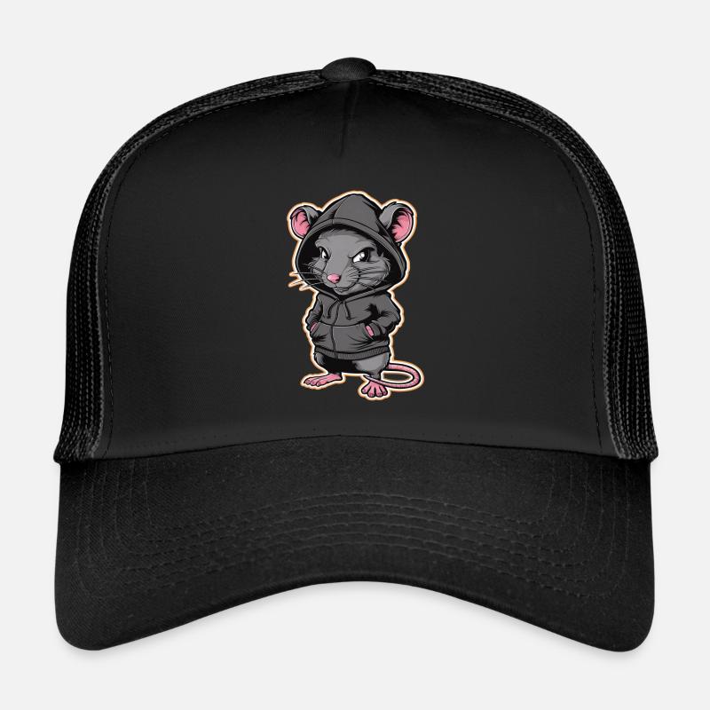 Rat cool dans un sweat à capuche élégant - Funny Animals Casquette trucker 