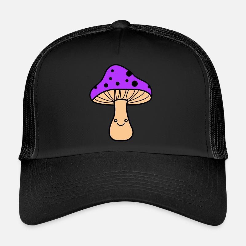 Mushroom Comic - Trucker Cap - black/black