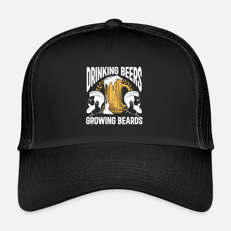 Drinking Beers And Growing Beards, Funny Beard Trucker Cap