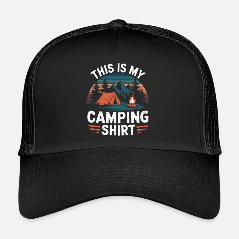 C’est ma chemise de camping Campen - Casquette trucker  - noir/noir