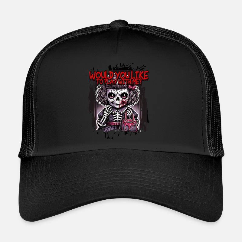Creepy Doll: Game Nightmare Trucker Cap