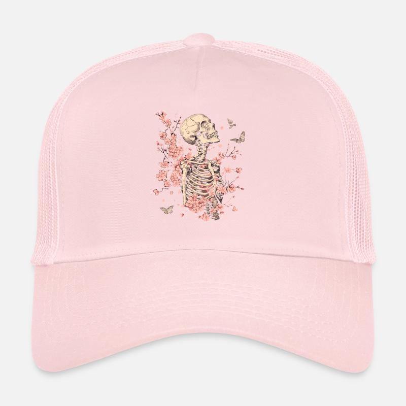 Skeleton Flowers Trucker Cap