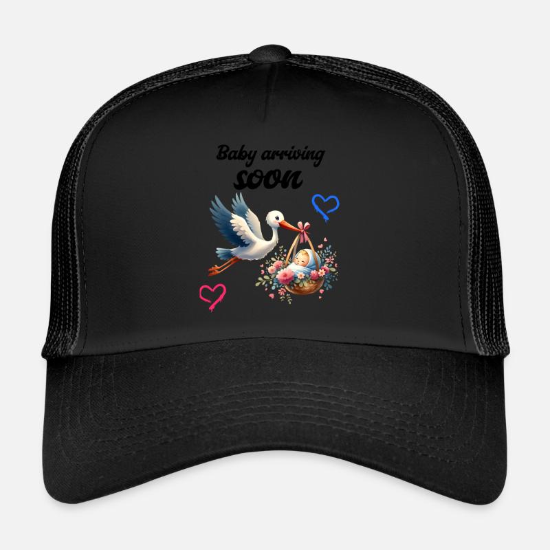 Bientôt je serai une mère, Avec la cigogne, bébé arrive bientôt Casquette trucker 