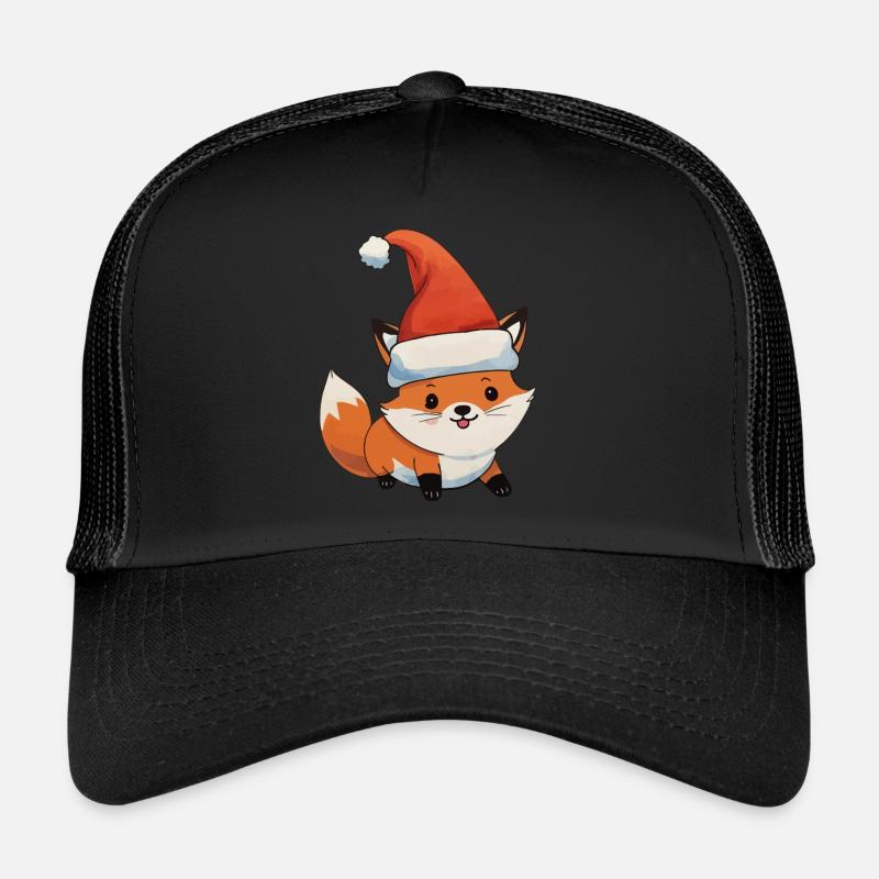 Fox Christmas Watercolors Trucker Cap