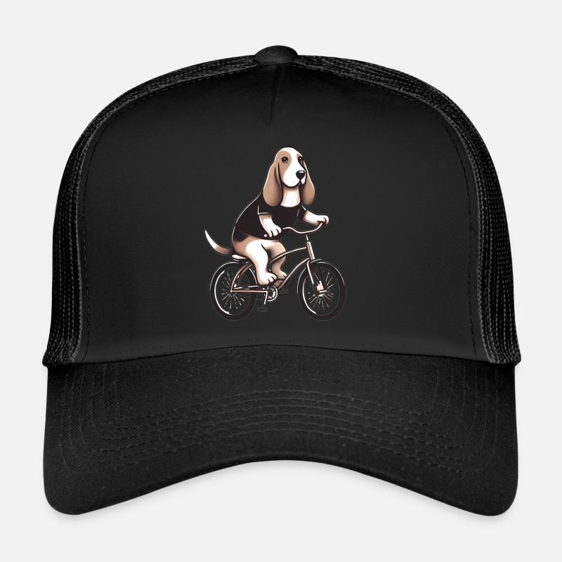 Basset Hound Faisant du vélo Graphique Casquette trucker 