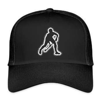 Hockeyspieler Hockey Jungen Herren Feldhockey - Trucker Cap - Schwarz/Schwarz - Vorne