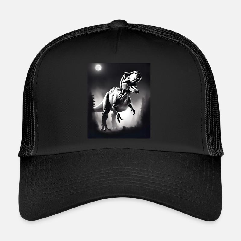 T-rex noir et blanc Casquette trucker 