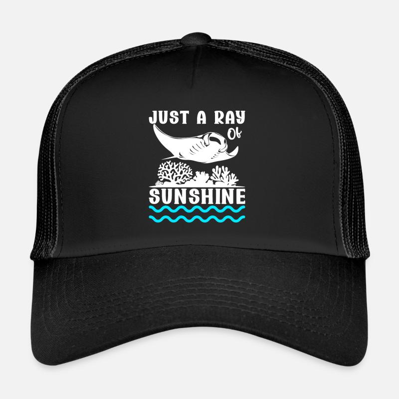 Manta Rays Great Manta Sea Creatures - Trucker Cap - black/black
